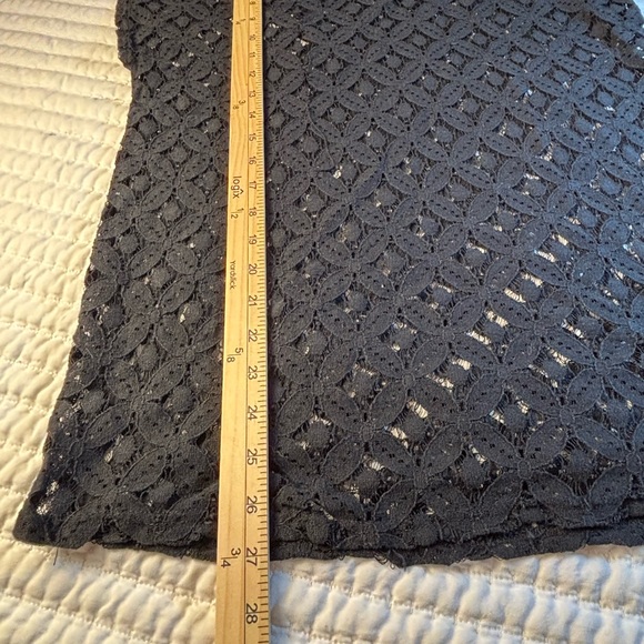 Jonathan Taylor Black Crochet Semi Sheer Cottage Core Festival Black Top Small - Picture 5 of 6